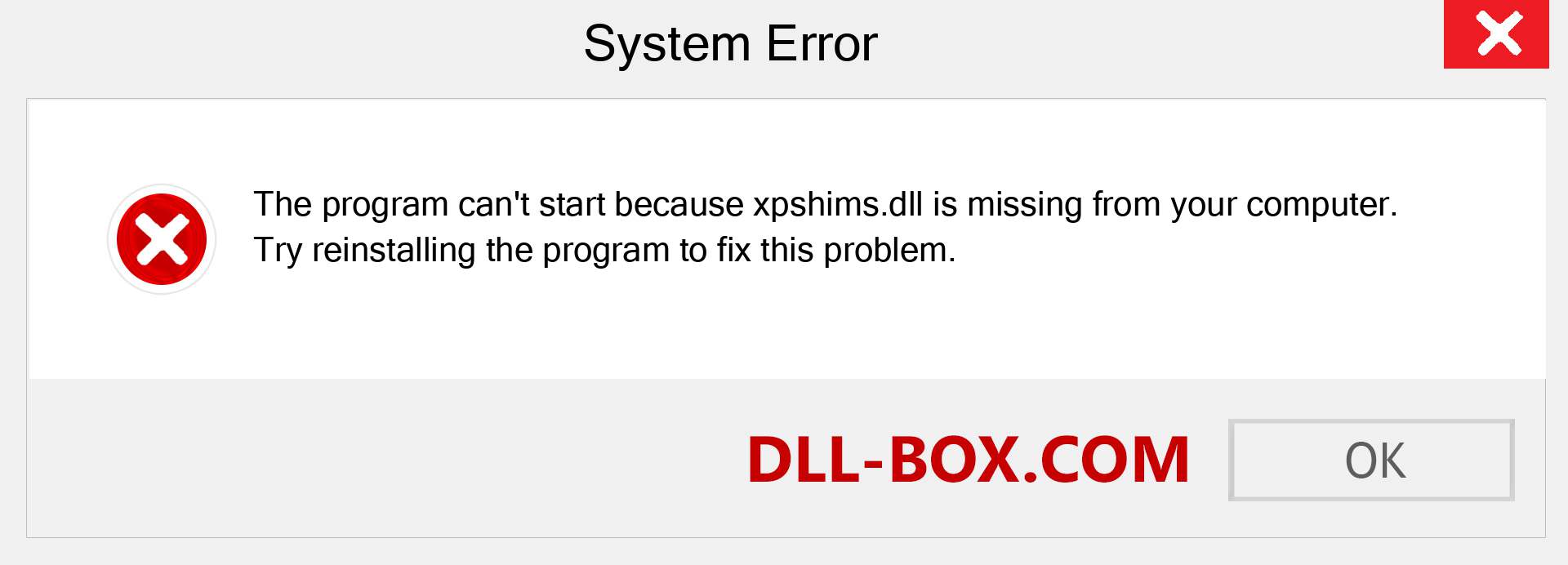  xpshims.dll file is missing?. Download for Windows 7, 8, 10 - Fix  xpshims dll Missing Error on Windows, photos, images